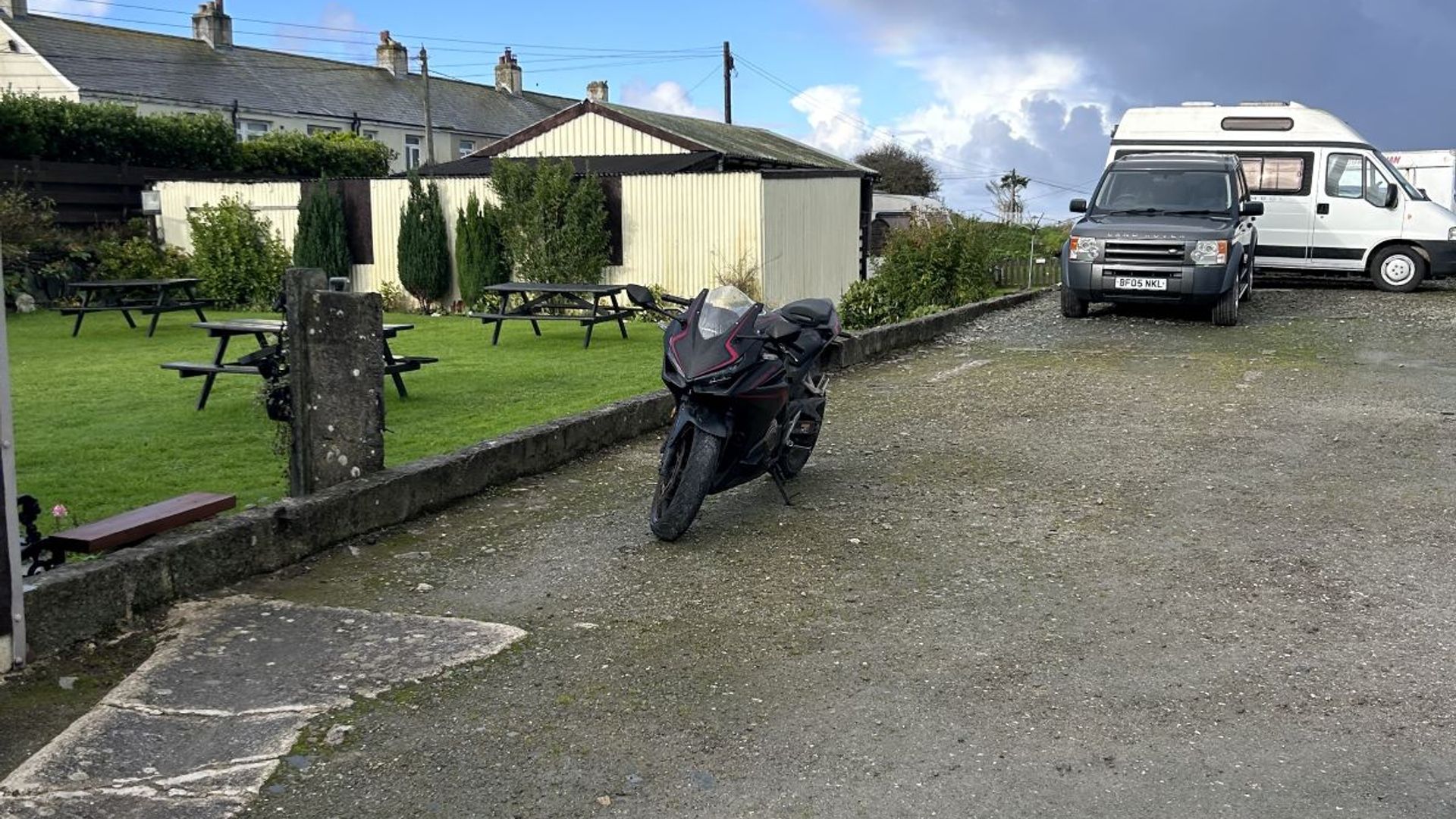 Motorbike outside the Bettle & Chisel