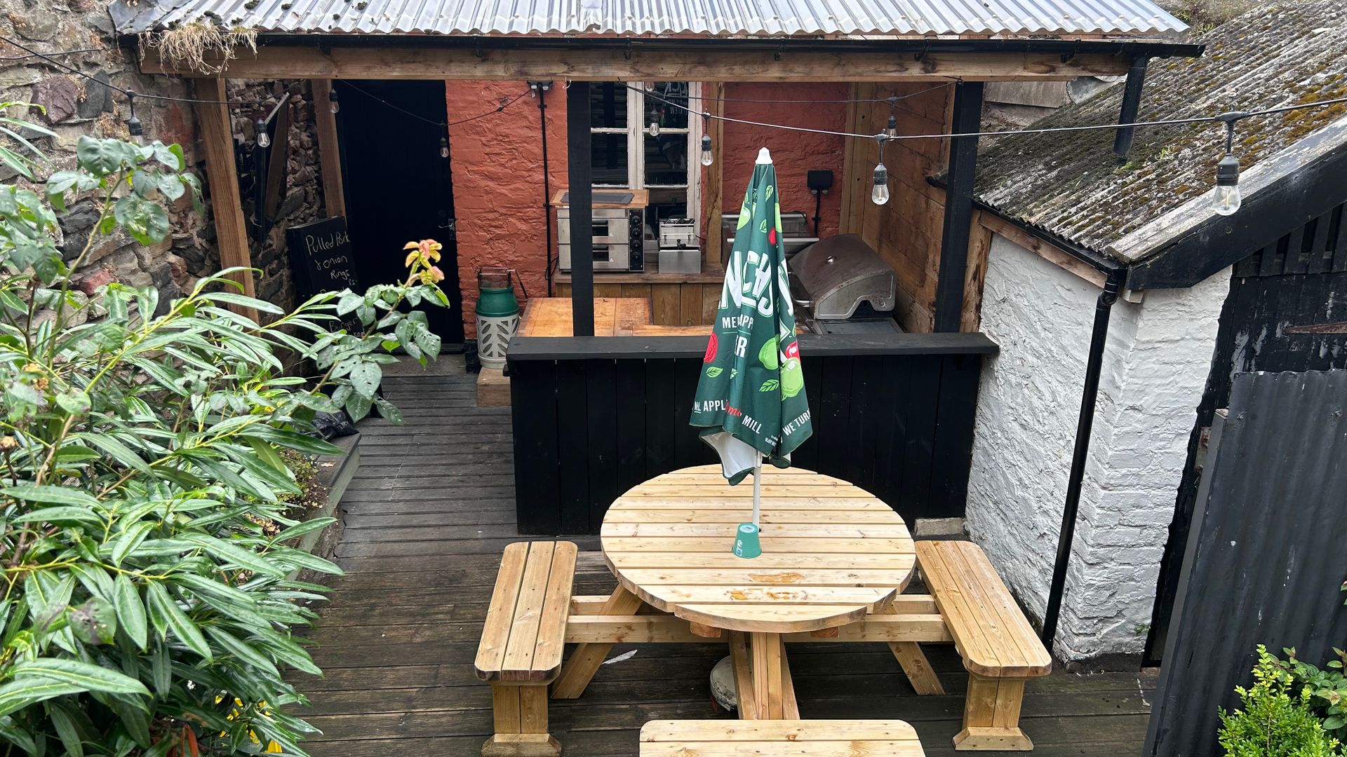 Table outside in beer garden