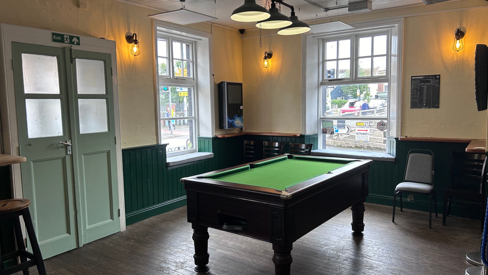 Pool table inside the Rolle Quay Inn