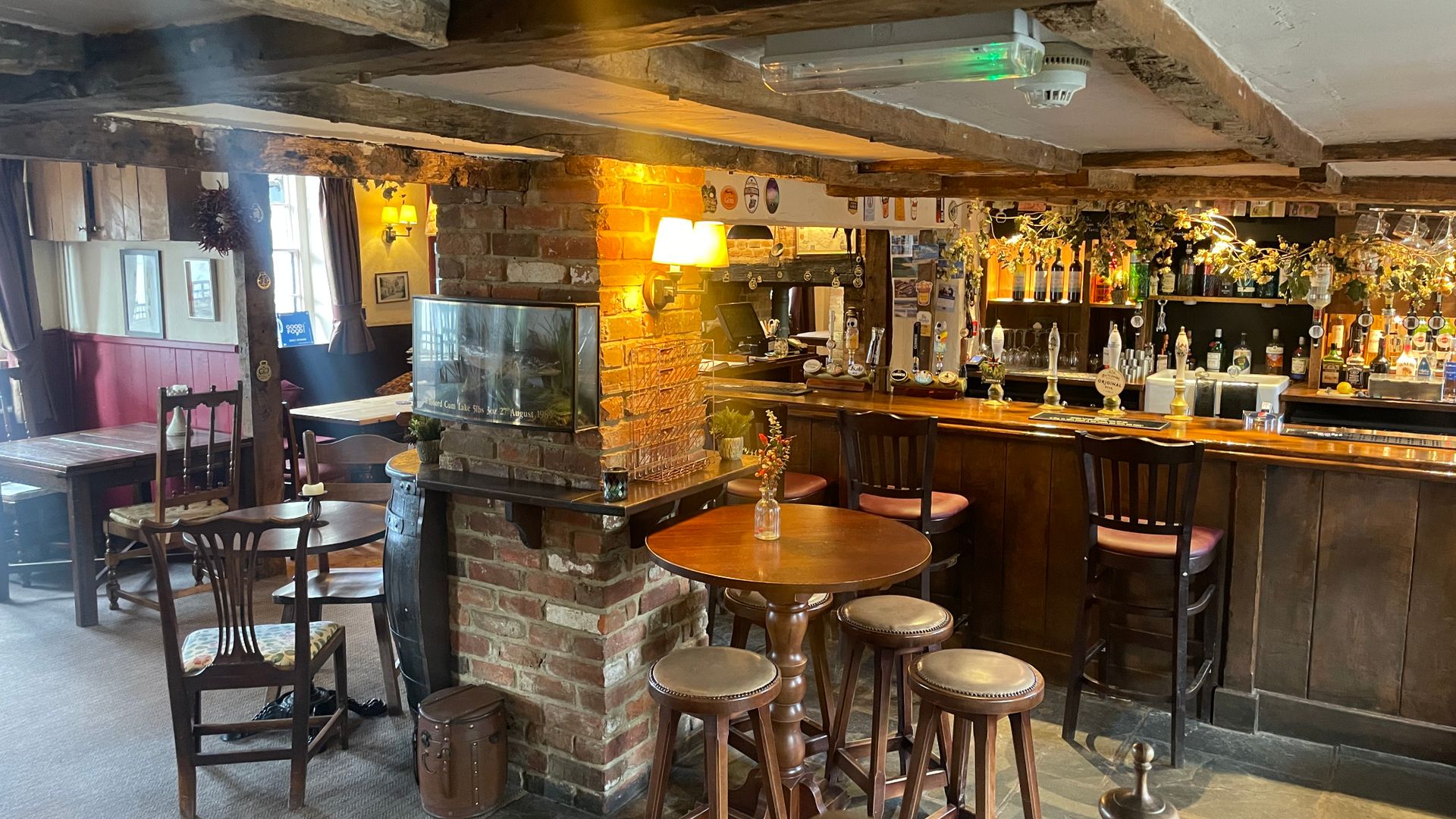 Seating by the bar, Cricketers Inn