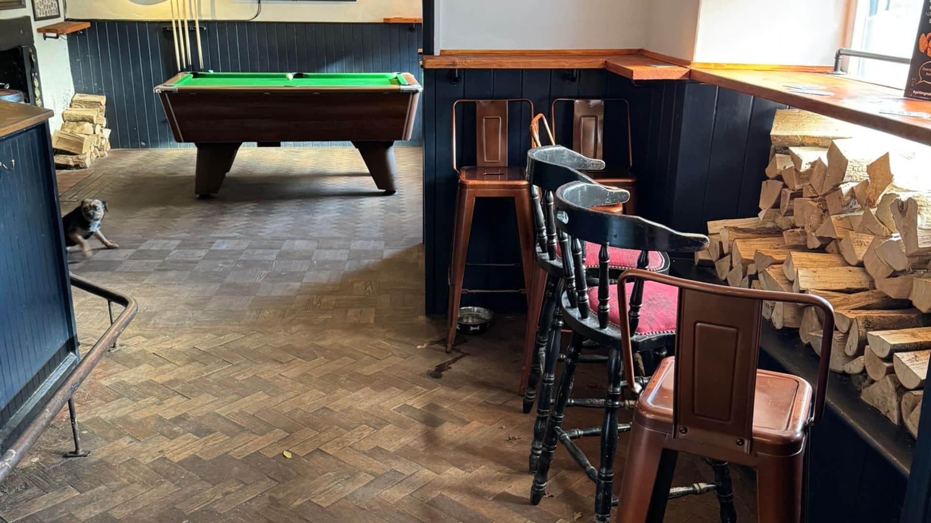 Inside Rose and Crown with Pool table