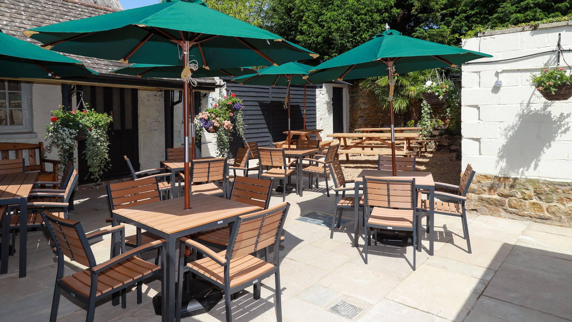 Beer garden outside The Red Lion