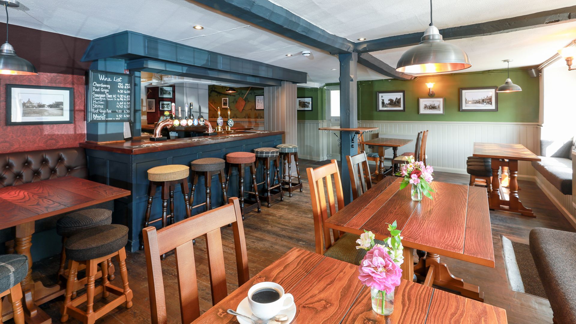 Seated area inside Red Lion