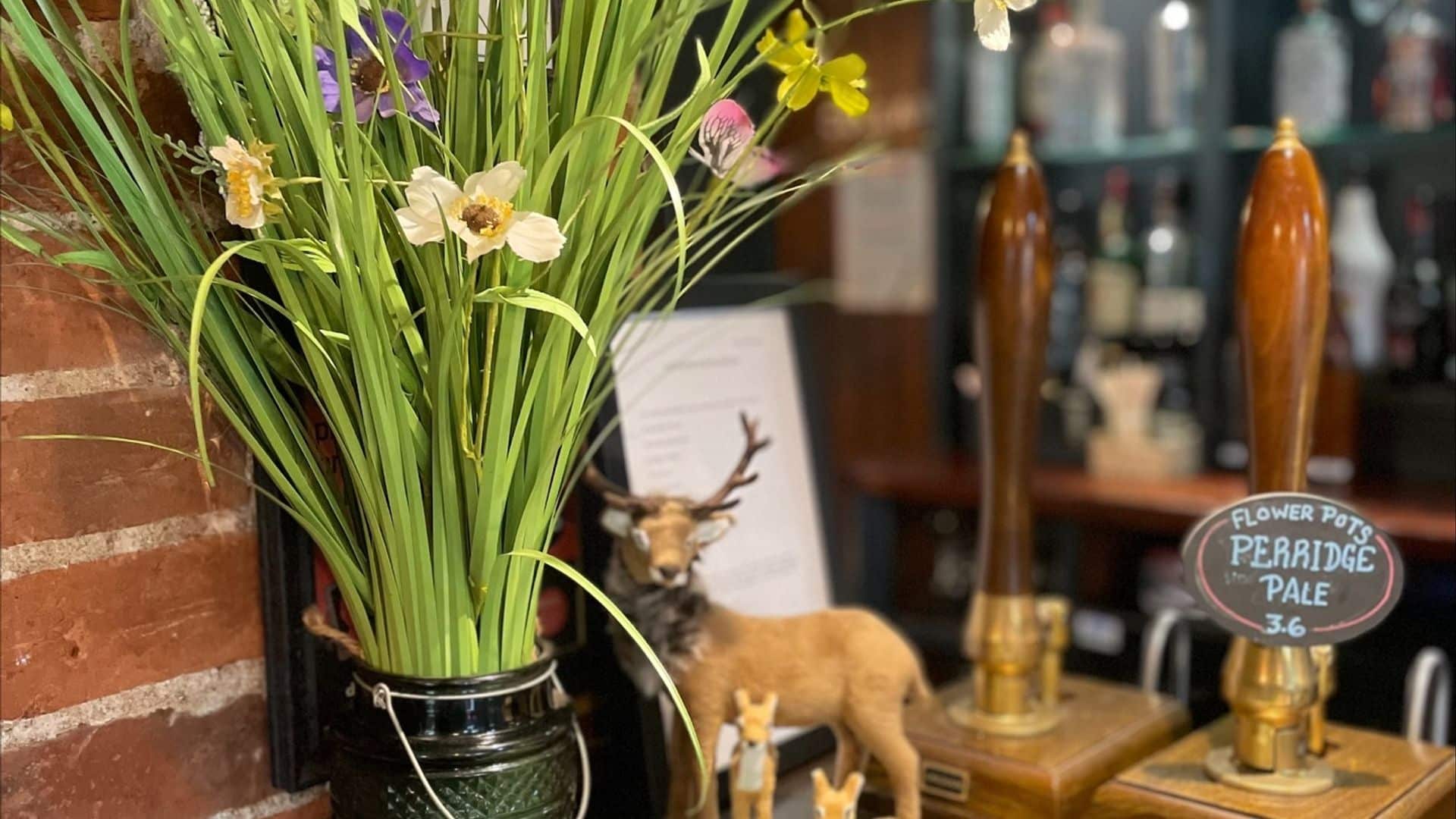 Flowers by bar area at Old House at Home