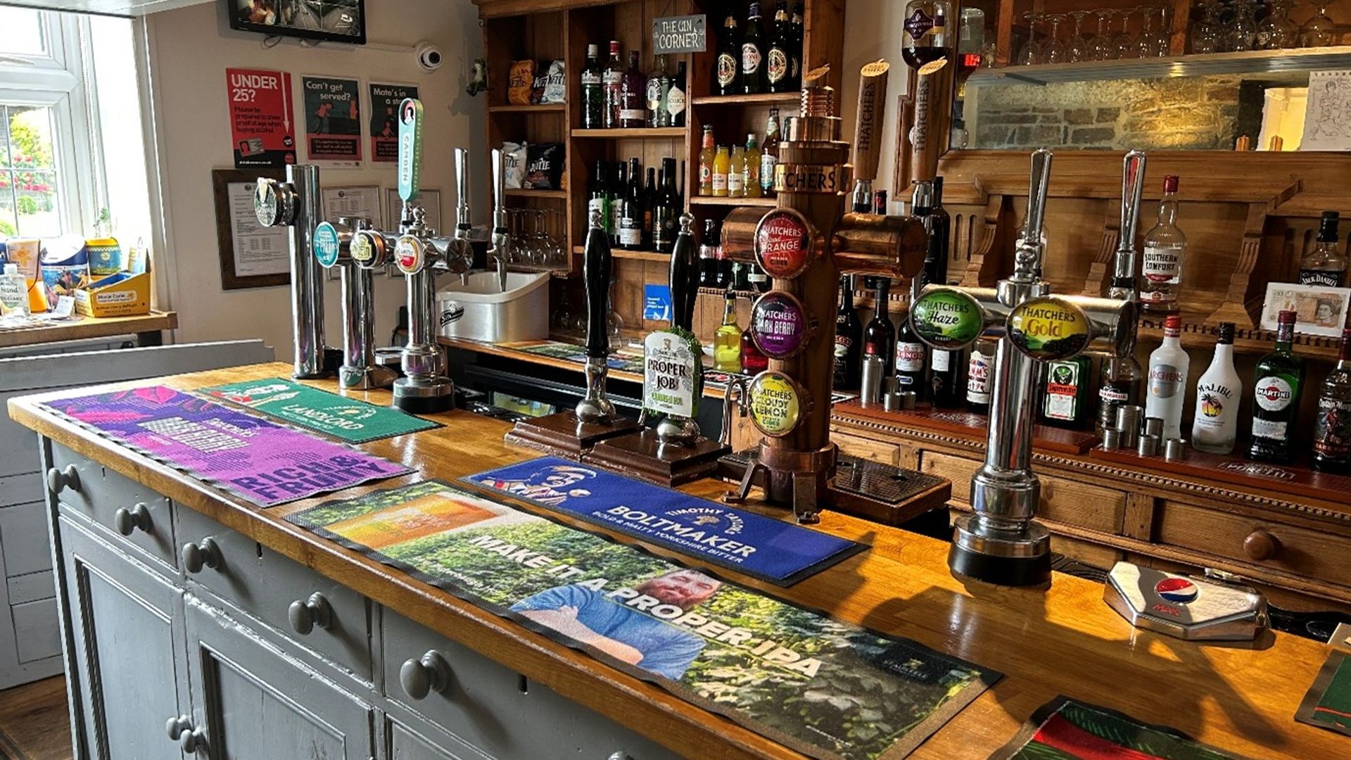 Beer selection at The Podymore Inn