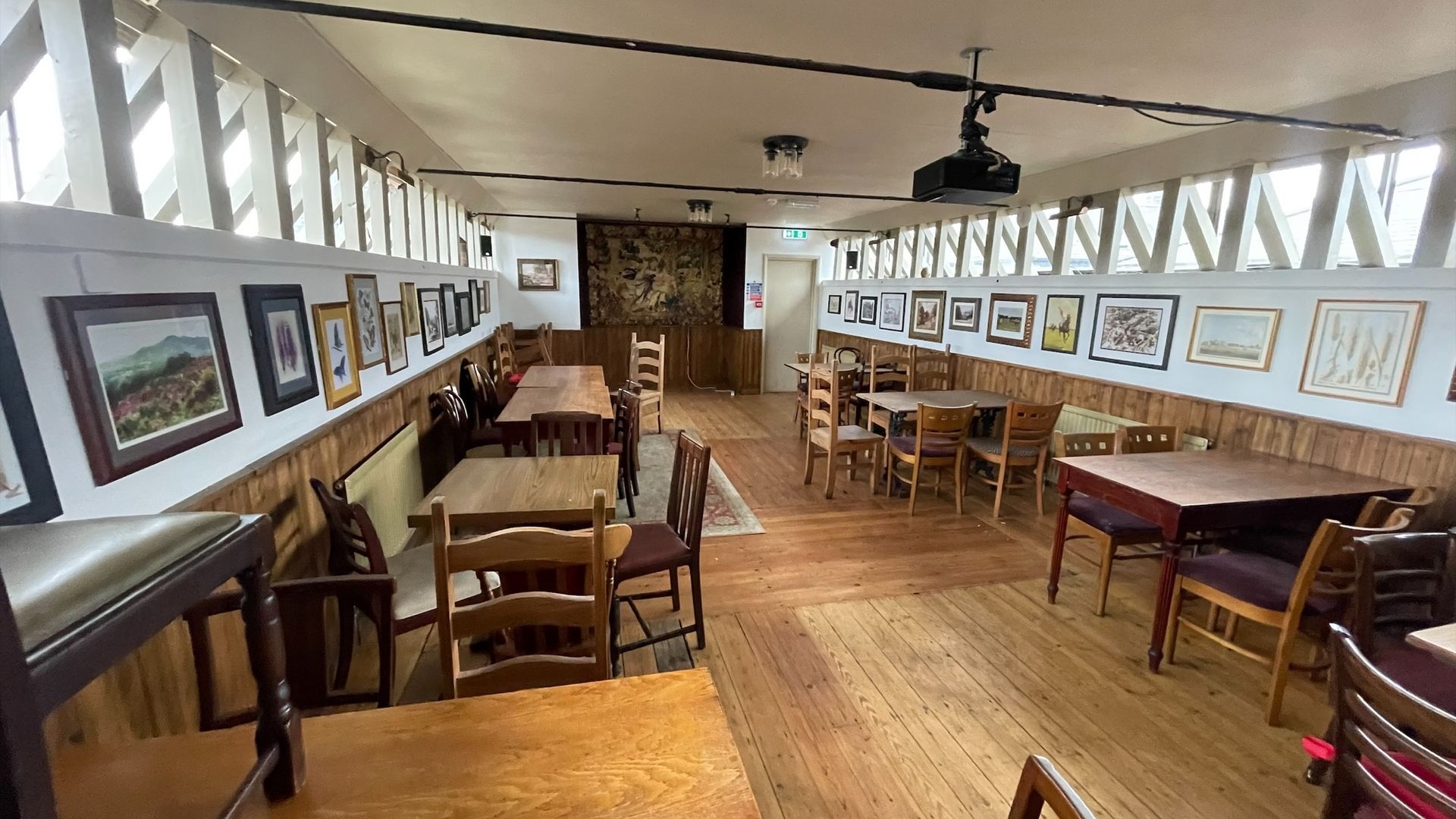 Seating area inside the Wheatsheaf Inn