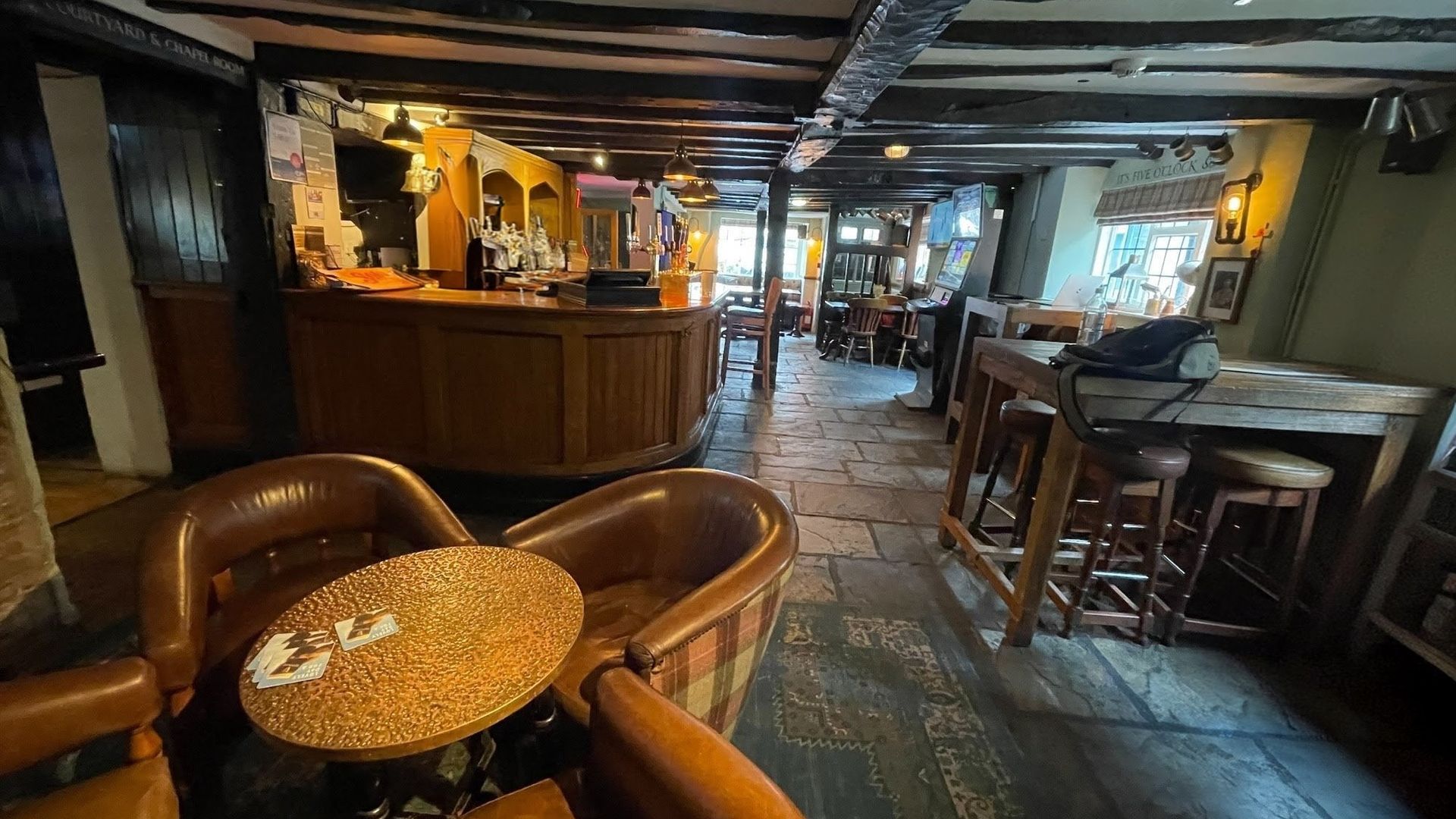 Seating area by bar Wheatsheaf Inn