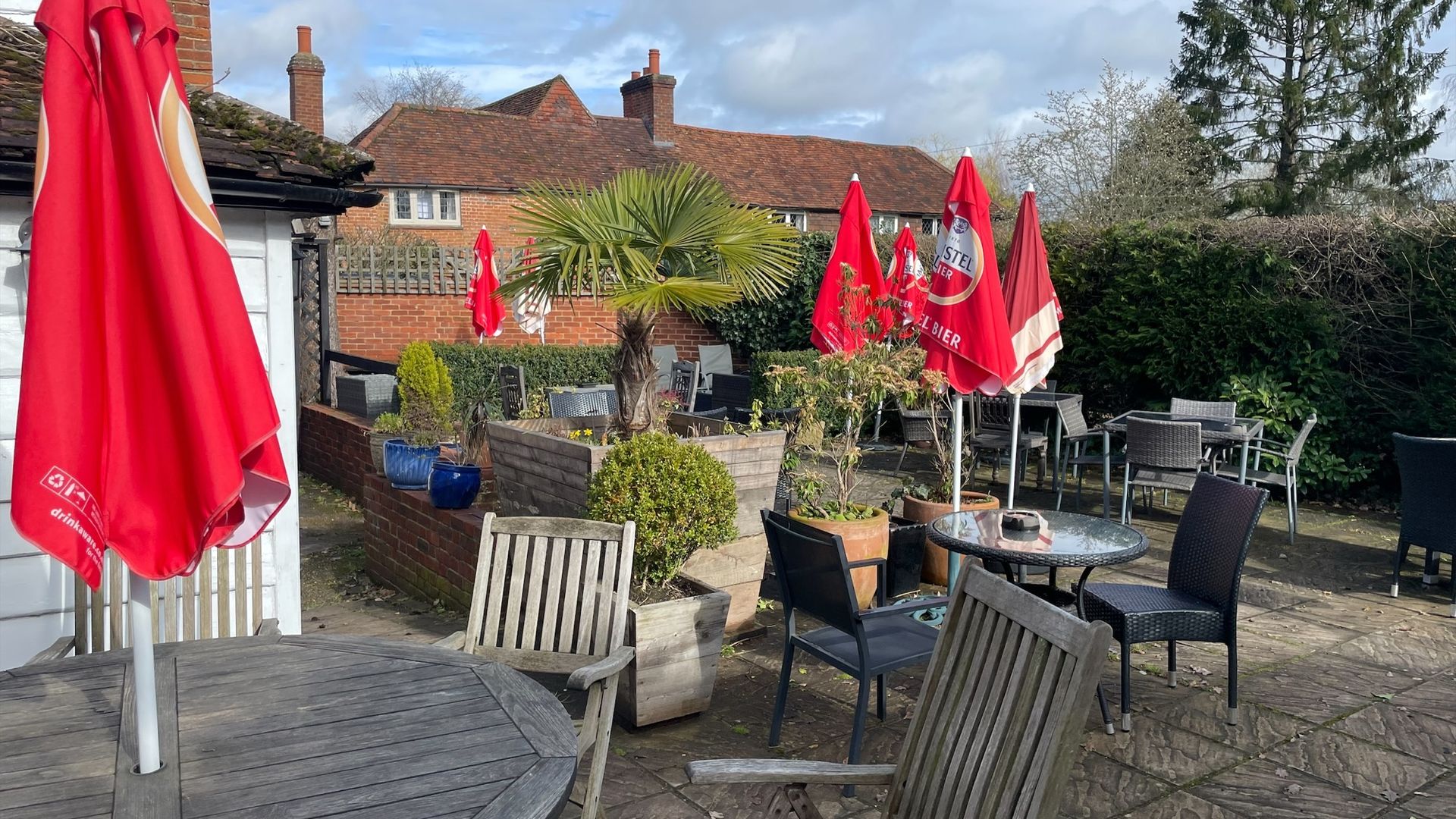 Beer garden at the The Plough
