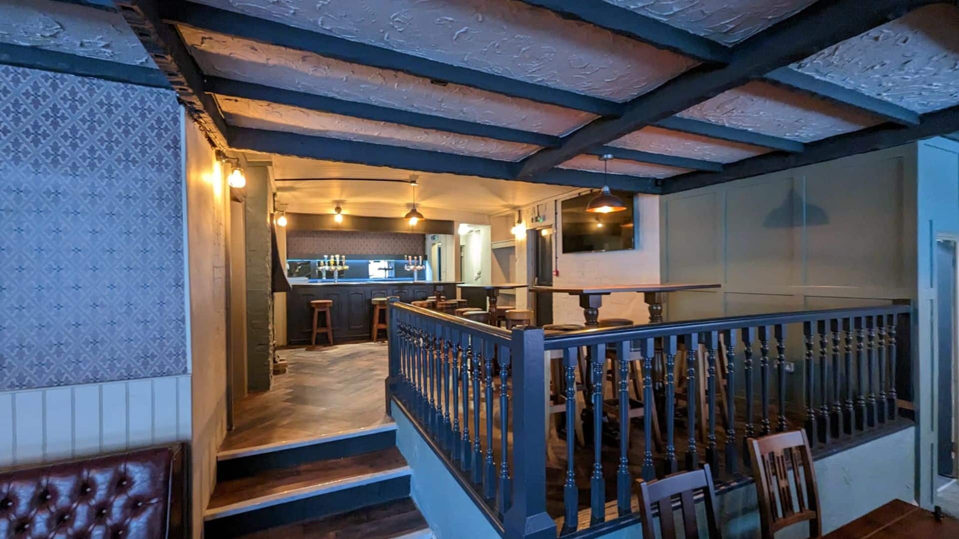 Upstairs bar seating