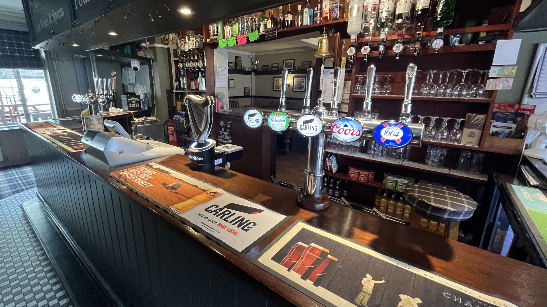 Beer selection at The Tablott Inn