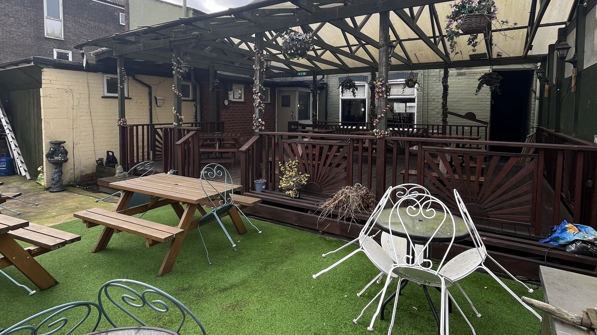 Beer garden at the Talbot Inn