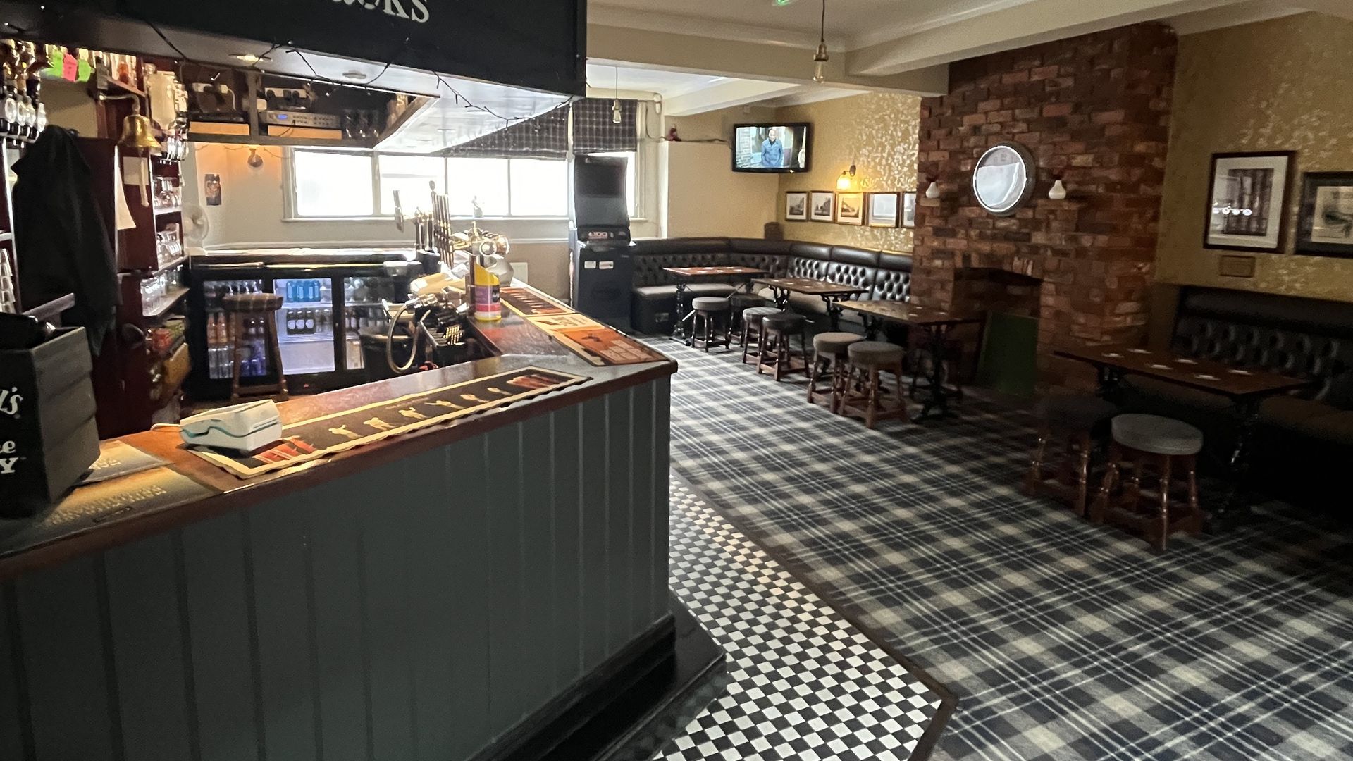 Bar area inside The Talbott Inn